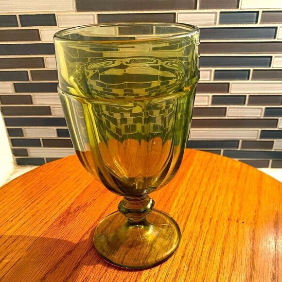 Libbey Duratuff Goblet Tea Glass Avocado Green wine water - Picture 1 of 3